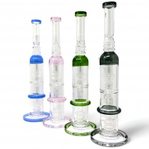 14" GemSync Elegance Double Rhombus Matrix Mastery Perc Water Pipe [DH02]